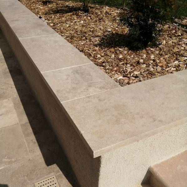 Couvertine pour muret en Travertin beige