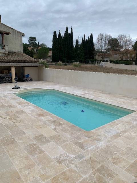 Dallage extérieur Travertin Beige 1er choix Classic Mix 61x40.6x1.2cm